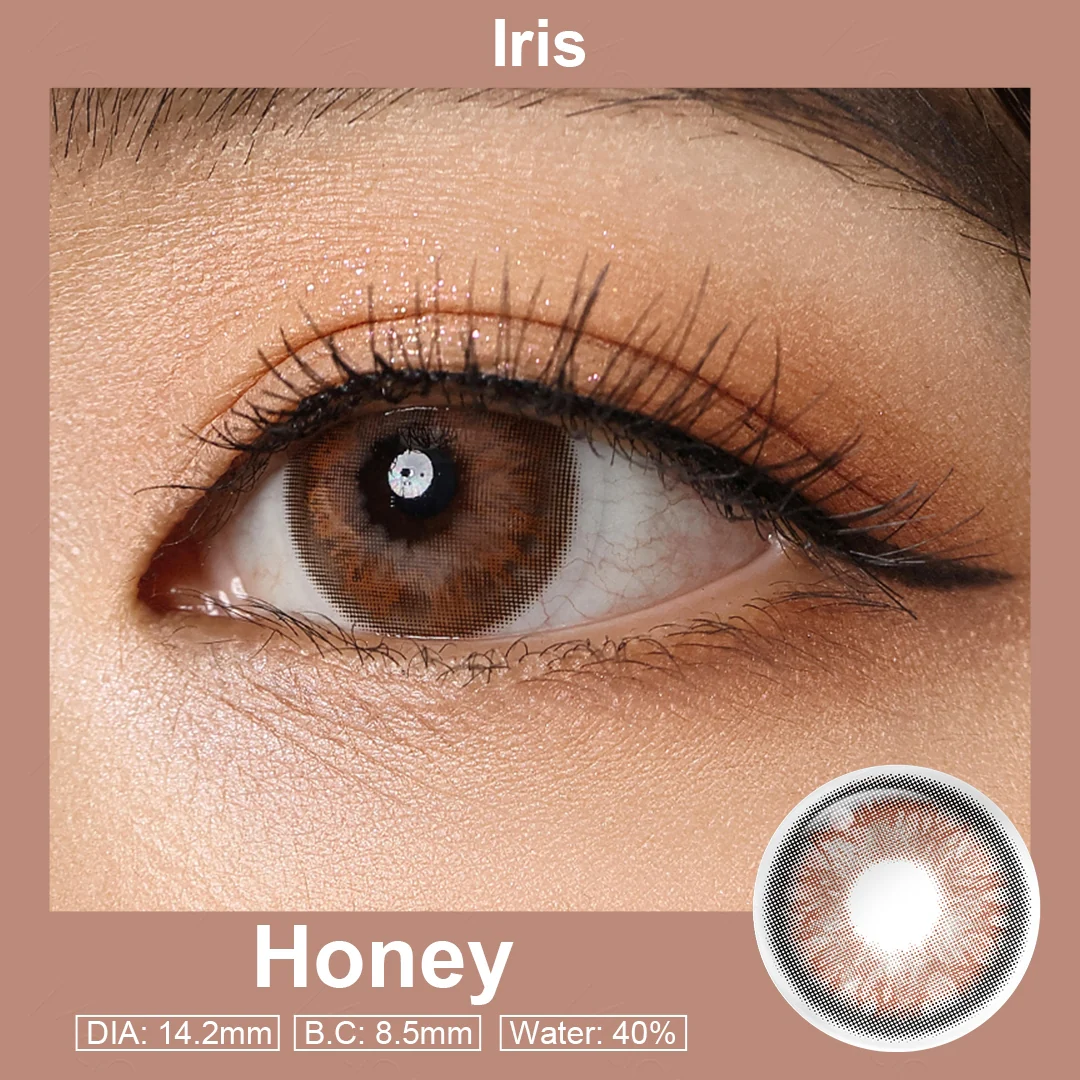 Iris Honey Colored Contact Lenses | EyeKK - EyeKK