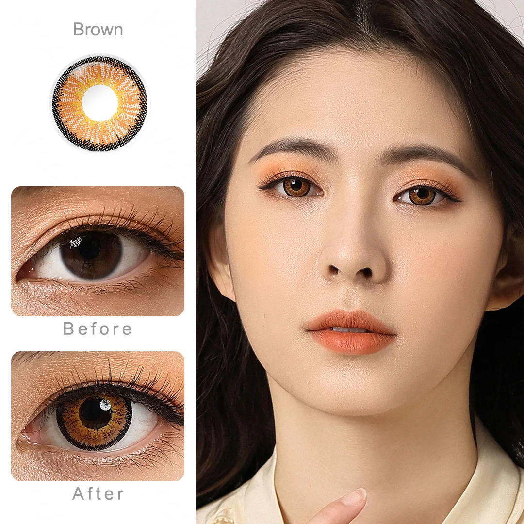 Neon Brown Colored Contact Lenses | EyeKK - EyeKK