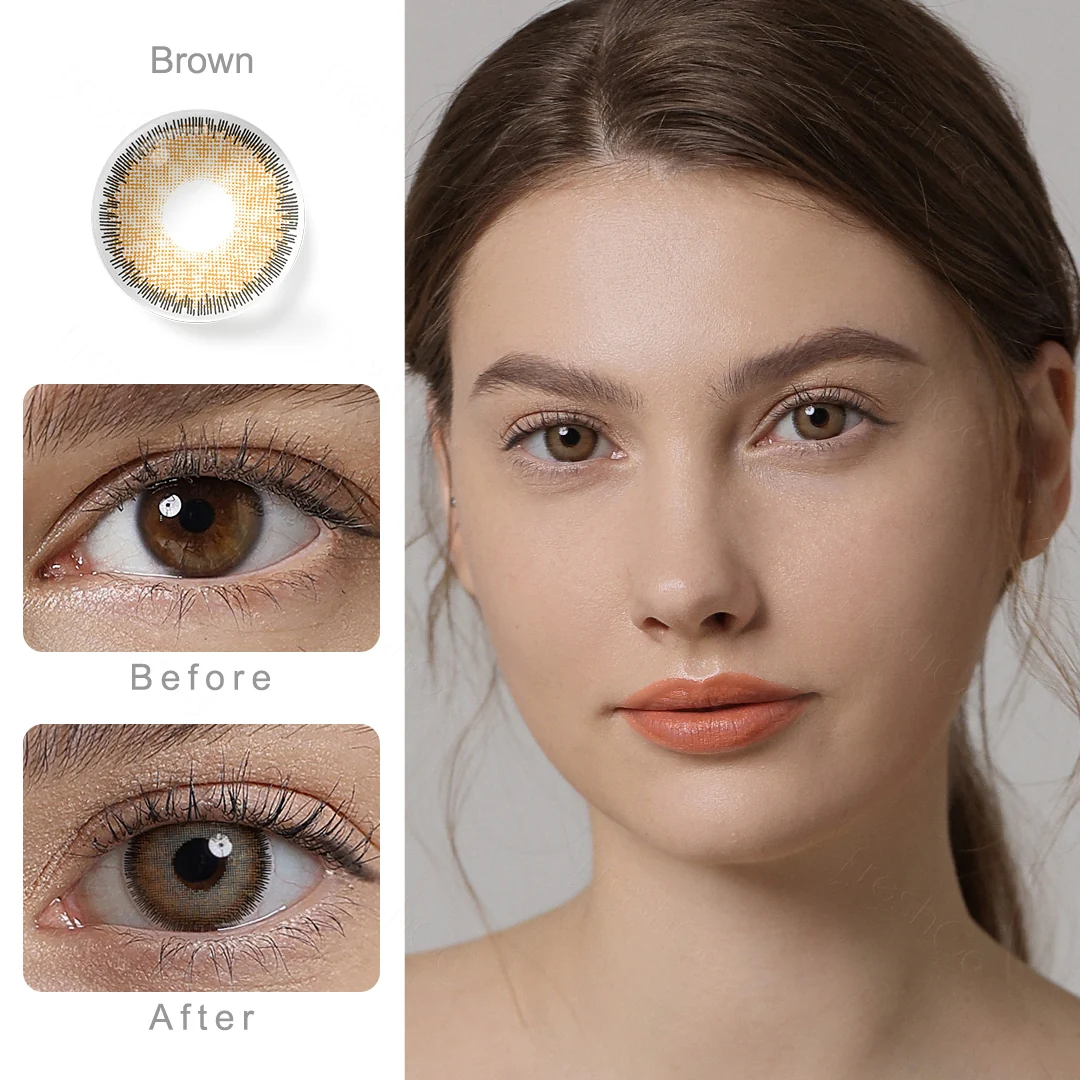 Premium Caramel Brown Colored Contact Lenses | EyeKK - EyeKK