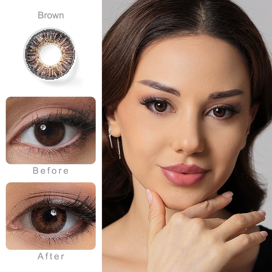 3 Tone Brown Colored Contact Lenses | EyeKK - EyeKK