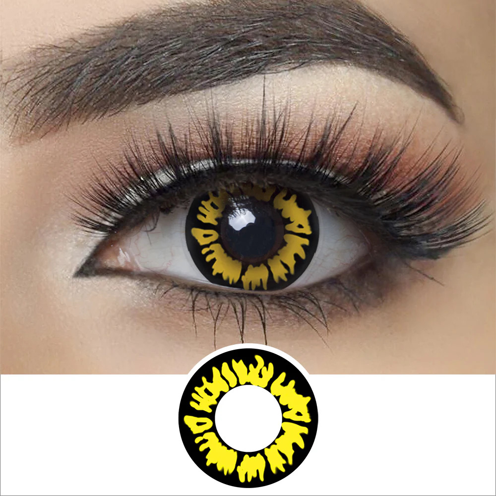 Yellow New Moon Halloween Contact Lenses | EyeKK - EyeKK