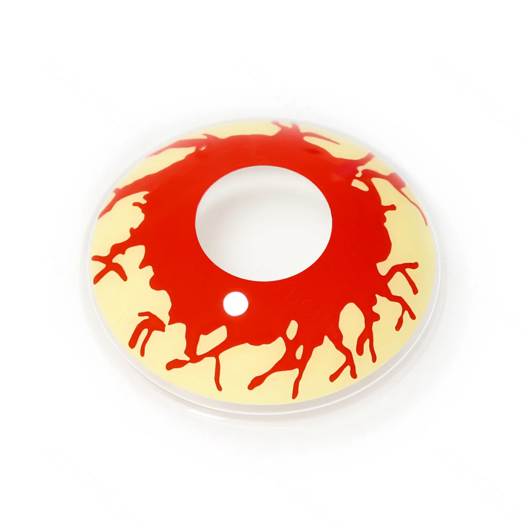 Yellowish Bloodshot Eye Contact Lenses | EyeKK - EyeKK