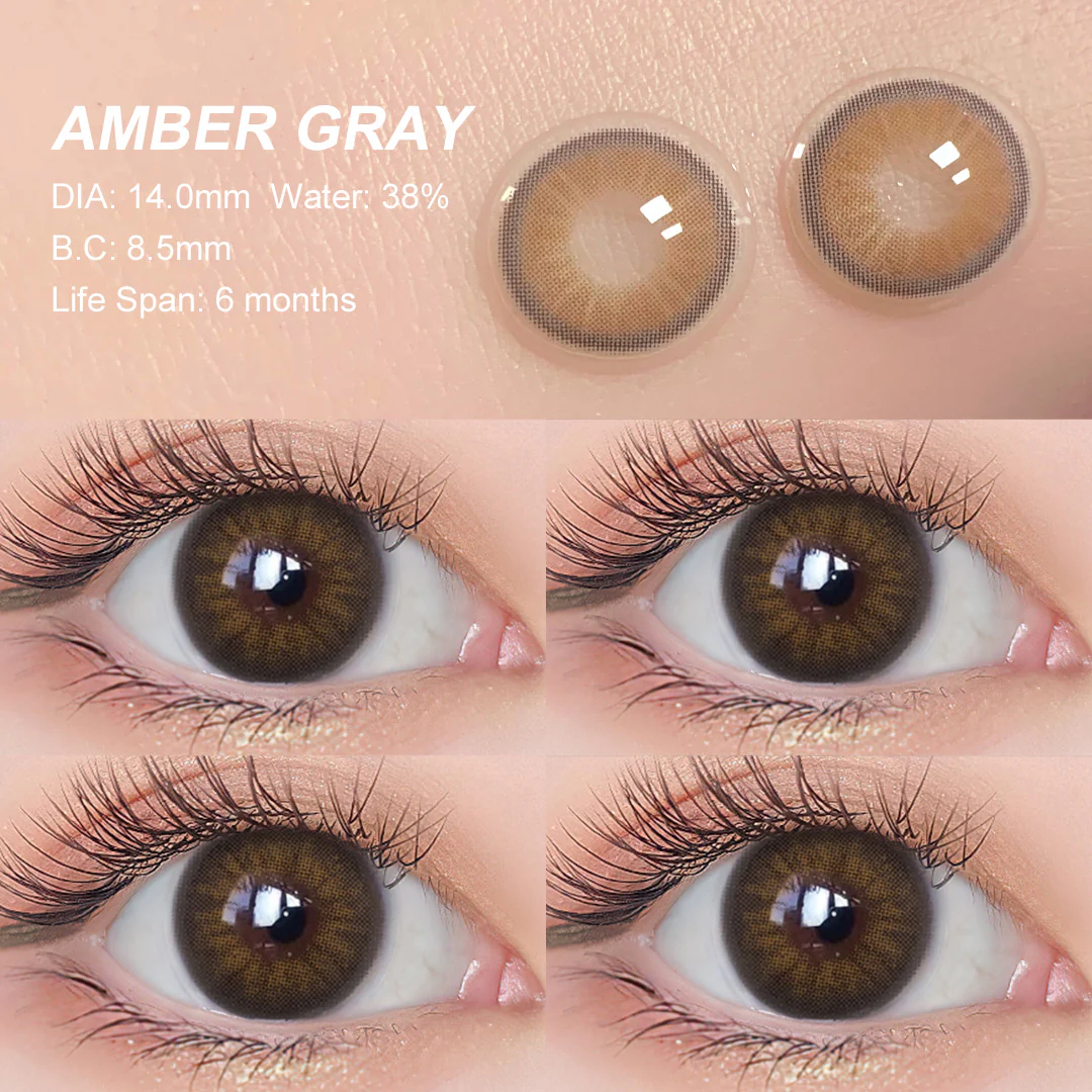 Desire Amber Gray Colored Contact Lenses | EyeKK - EyeKK