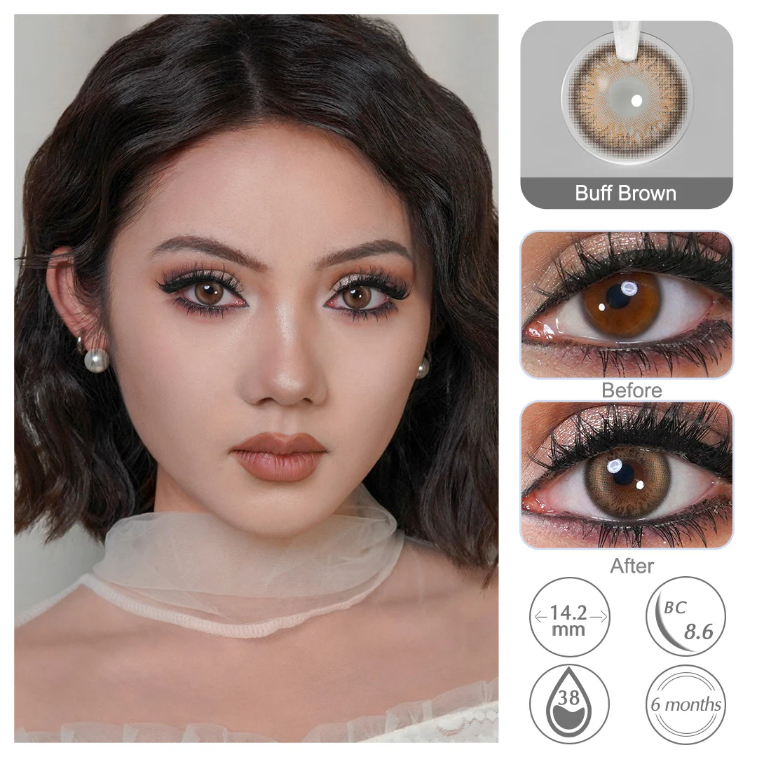 BLUSH GIRL Buff Brown Colored Contact Lenses | EyeKK - EyeKK