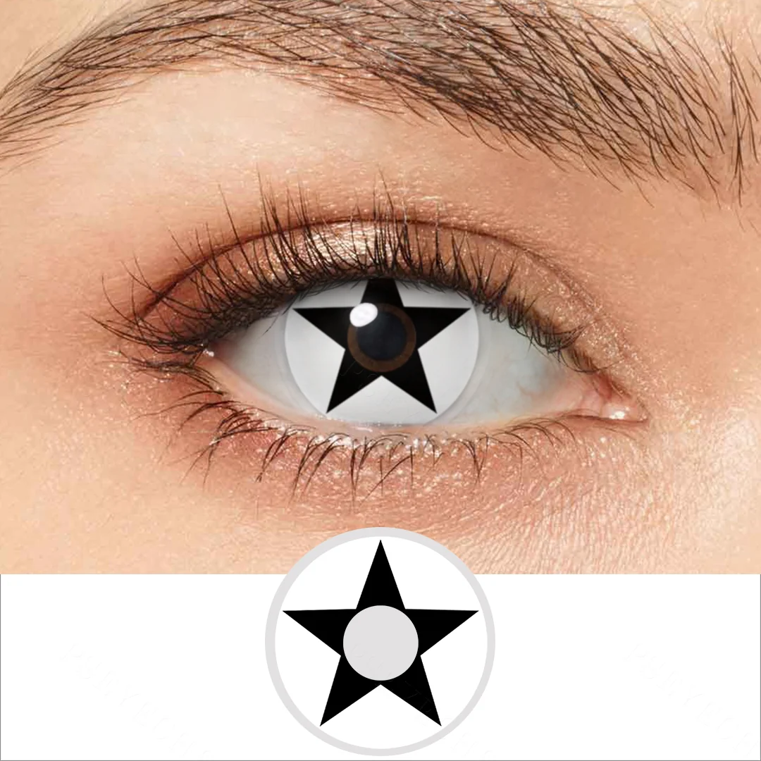 White Pentagram Colored Contact Lenses | EyeKK - EyeKK