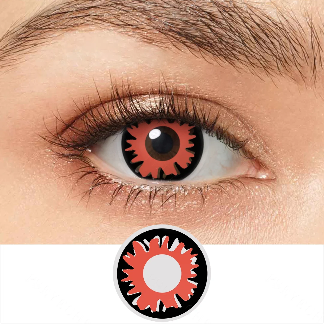 Black And Red Flame Colored Contact Lenses | EyeKK - EyeKK
