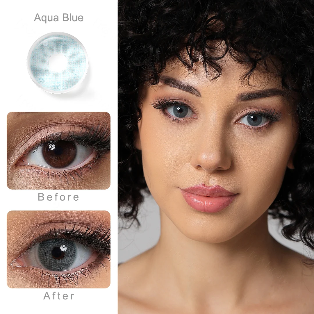 Aqua Blue Colored Contact Lenses | EyeKK - EyeKK