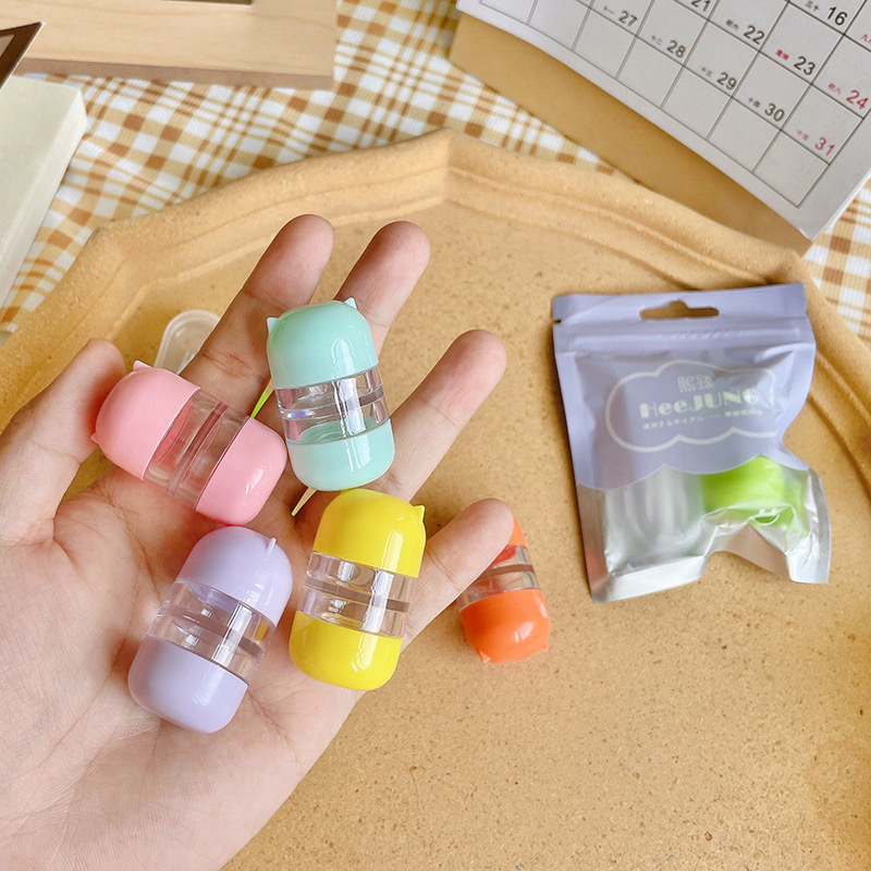 Portable Cute Dual-Head Contact Lens Case with Tweezers - EyeKK