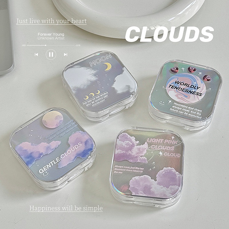 Dreamy Iridescent Cloud Transparent Lens Case - EyeKK
