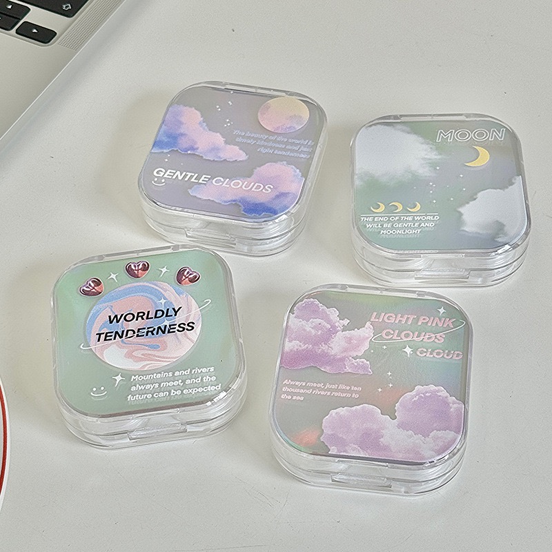 Dreamy Iridescent Cloud Transparent Lens Case - EyeKK