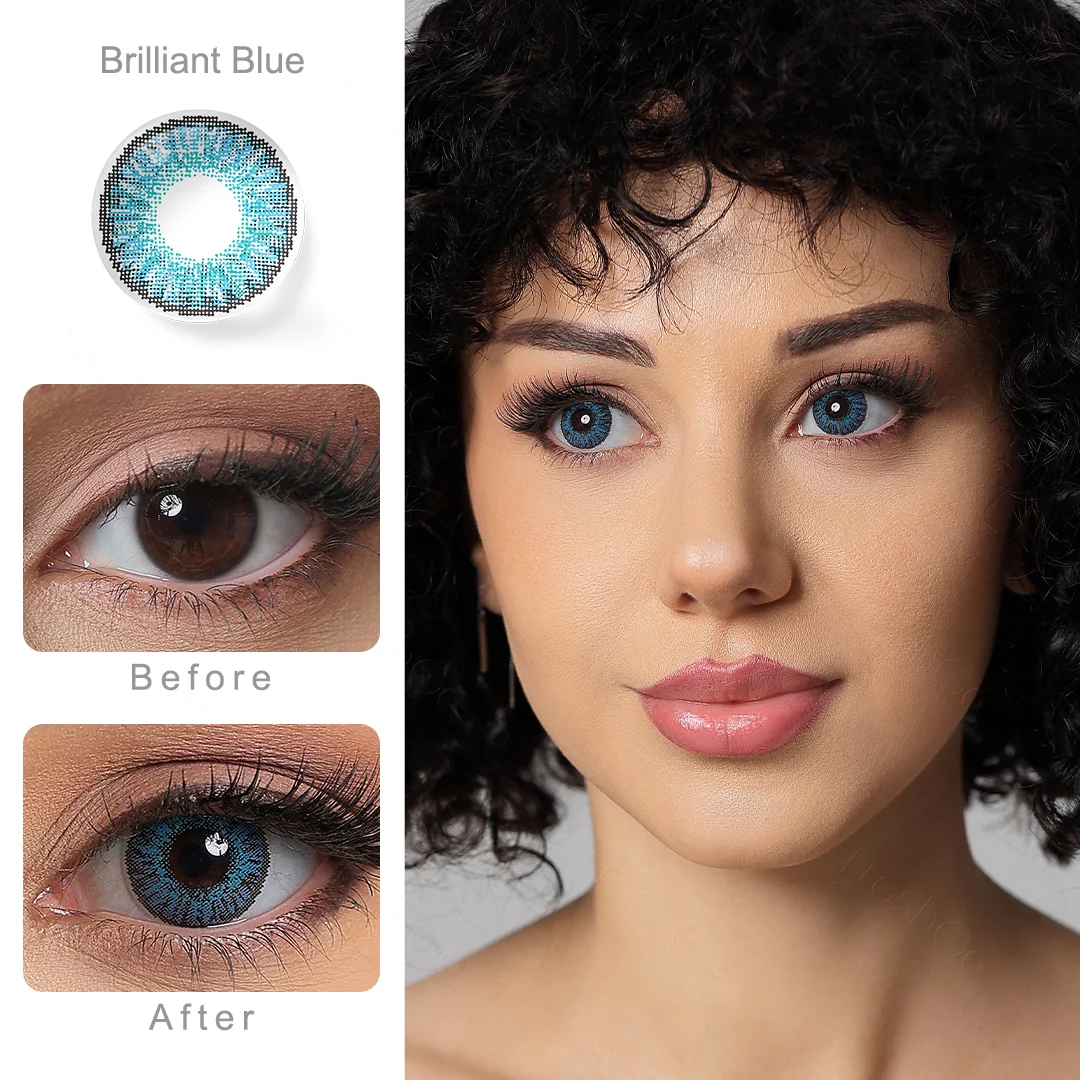 3 Tone Brilliant Blue Colored Contact Lenses (U.S. Stock) | EyeKK - EyeKK